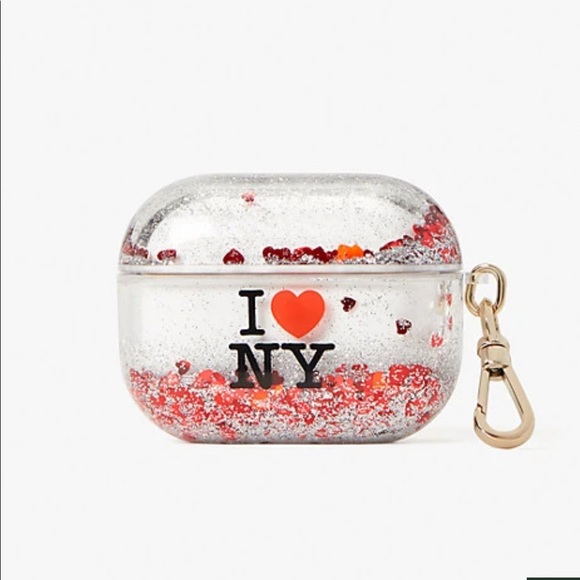 NWT Kate Spade I ❤️ New York Liquid Glitter AirPods Pro Case - Picture 5 of 10